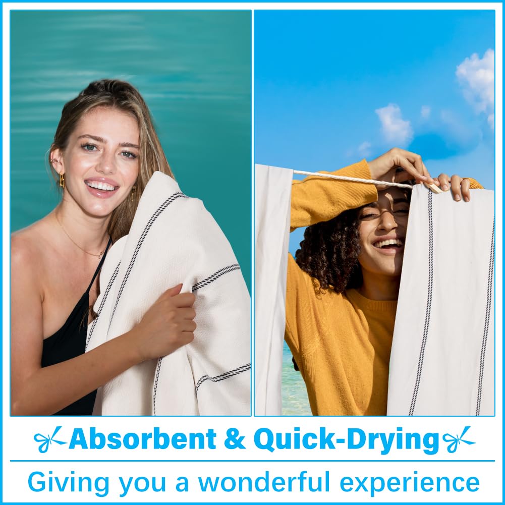 Übergroßes türkisches Strandtuch, Decke, XXL, Baumwolle, sanddichte Handtücher, Boho, gewebt, extra groß, sandfrei, riesige Decke, riesige Steppdecke, XL, Picknick, Camping, Wolke, für Erwachsene,