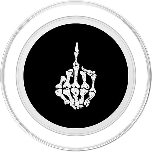 Miniatura 2 de PopSockets MagSafe PopGrip para iPhone con calavera de dedo medio ofensivo para motociclista