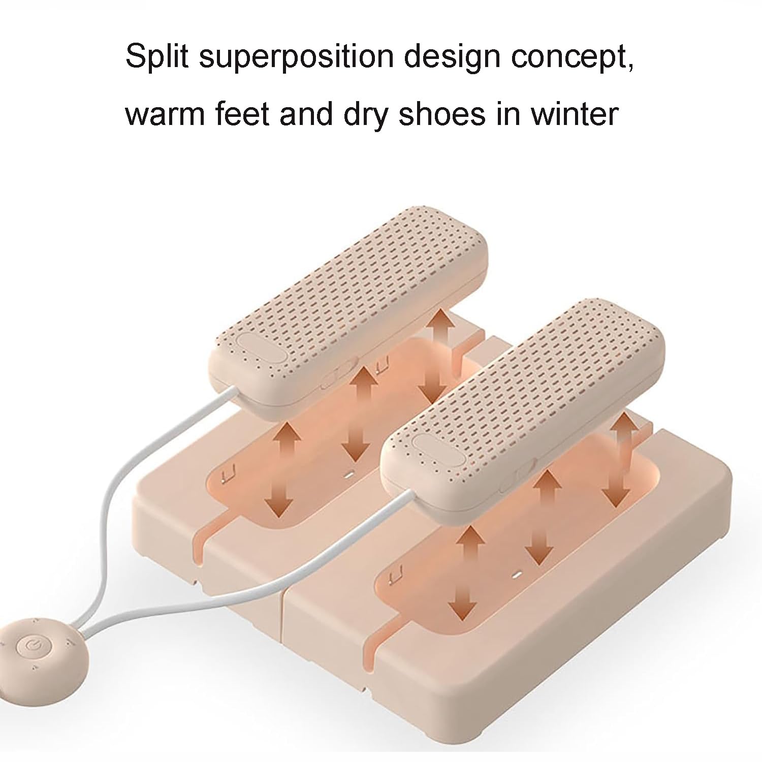 Sèche-Chaussures Électrique, Sèche-Gants De Chaussettes Pliables Électriques Portables, Chauffe-Bottes De Type Fendu avec 4 Réglages De Temps pour Chaussures, Gants, Chaussettes, Bottes De Ski