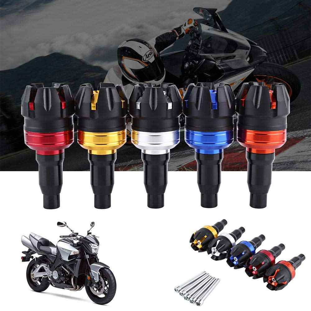 tamponi paratelaio + Cursori Telaio modificati per Moto Protezione Anti-Crash Cursore Protezione in Lega di Alluminio CNC Moto Assale per Ruota Protezione anticaduta per Universal(Blu)
