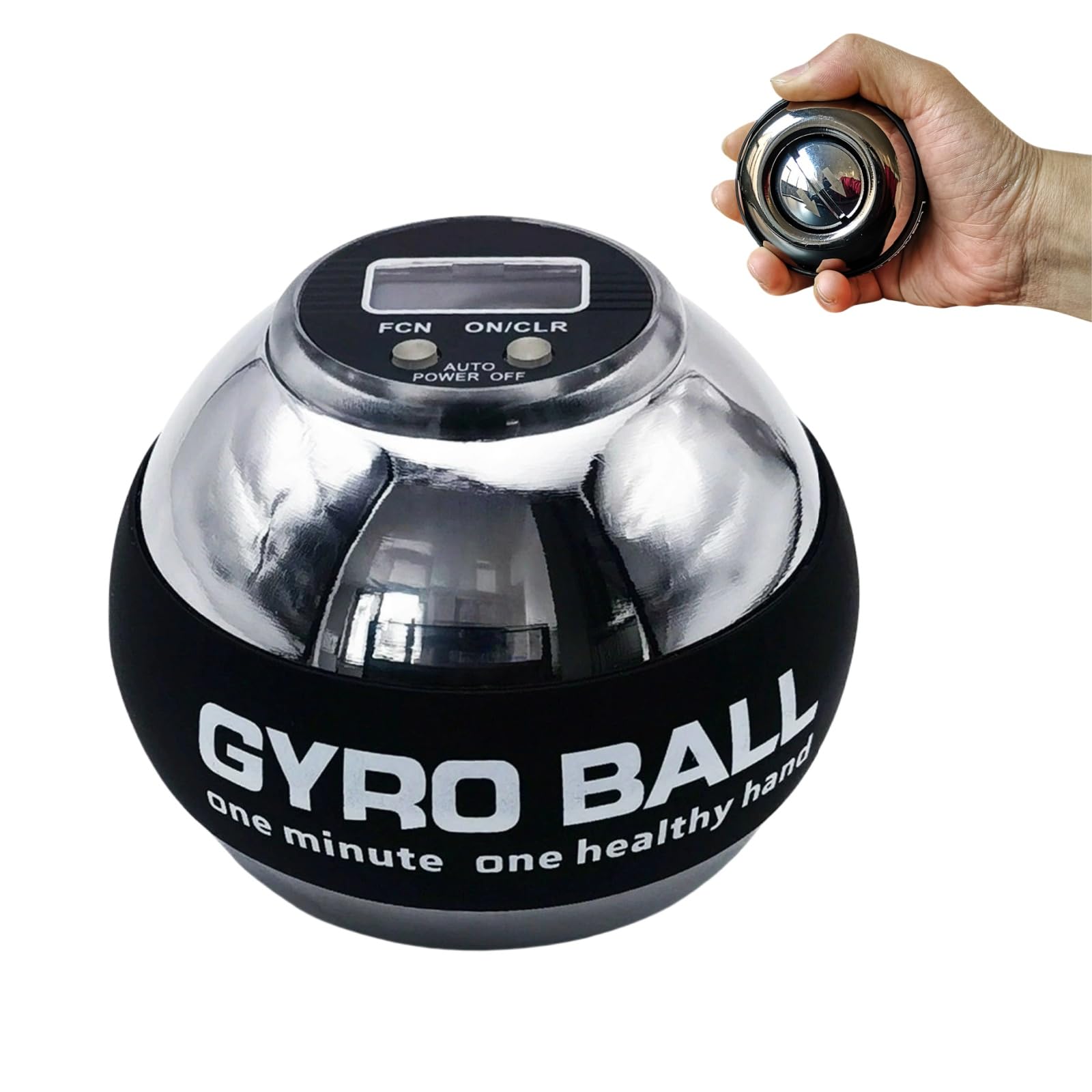 MEIION GyroBall | Gyroskopisches Handtraining Handtrainer mit Autostart und LED Licht, Handgelenk Trainerball mit Farbige Lichter für Handübungen und Training der Hand- und Armmuskulatur