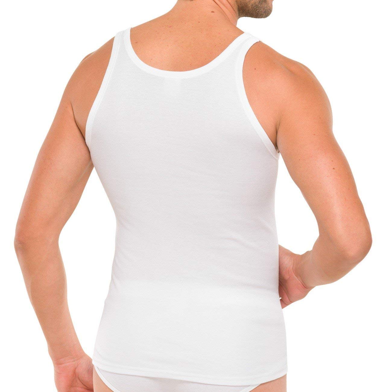 Schiesser Herren Achsel-Shirt Essentials Doppelripp 4er Pack, Farbe:Weiß (100);Größe:7/XL