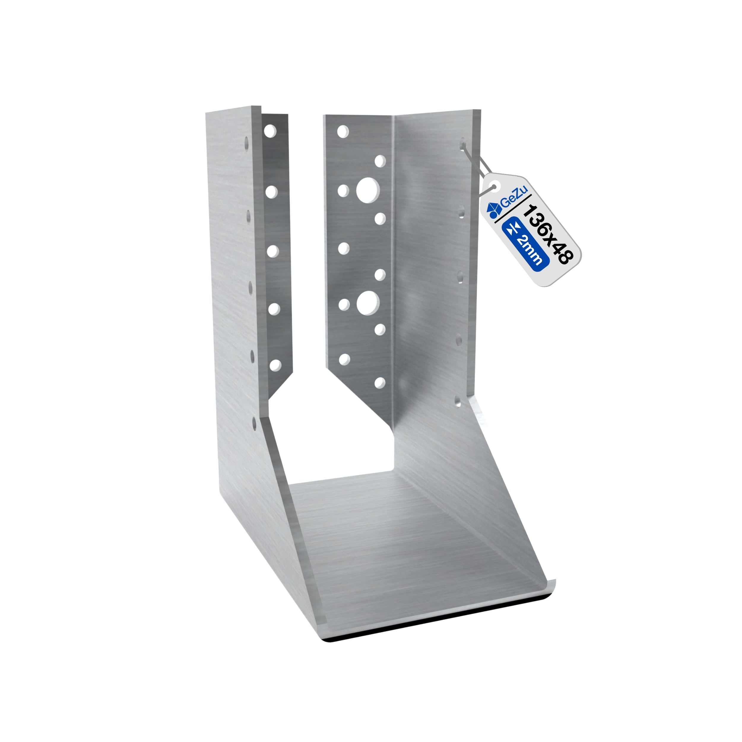 GeZu Impex Beam Shoe Outside Tabs 48 x 136 mm Galvanized Wooden Beam Joists