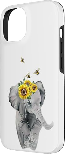 Miniatura 5 de iPhone 15 Elephant bumble bee - Funda de abejas melíferas amante de los animales de girasol