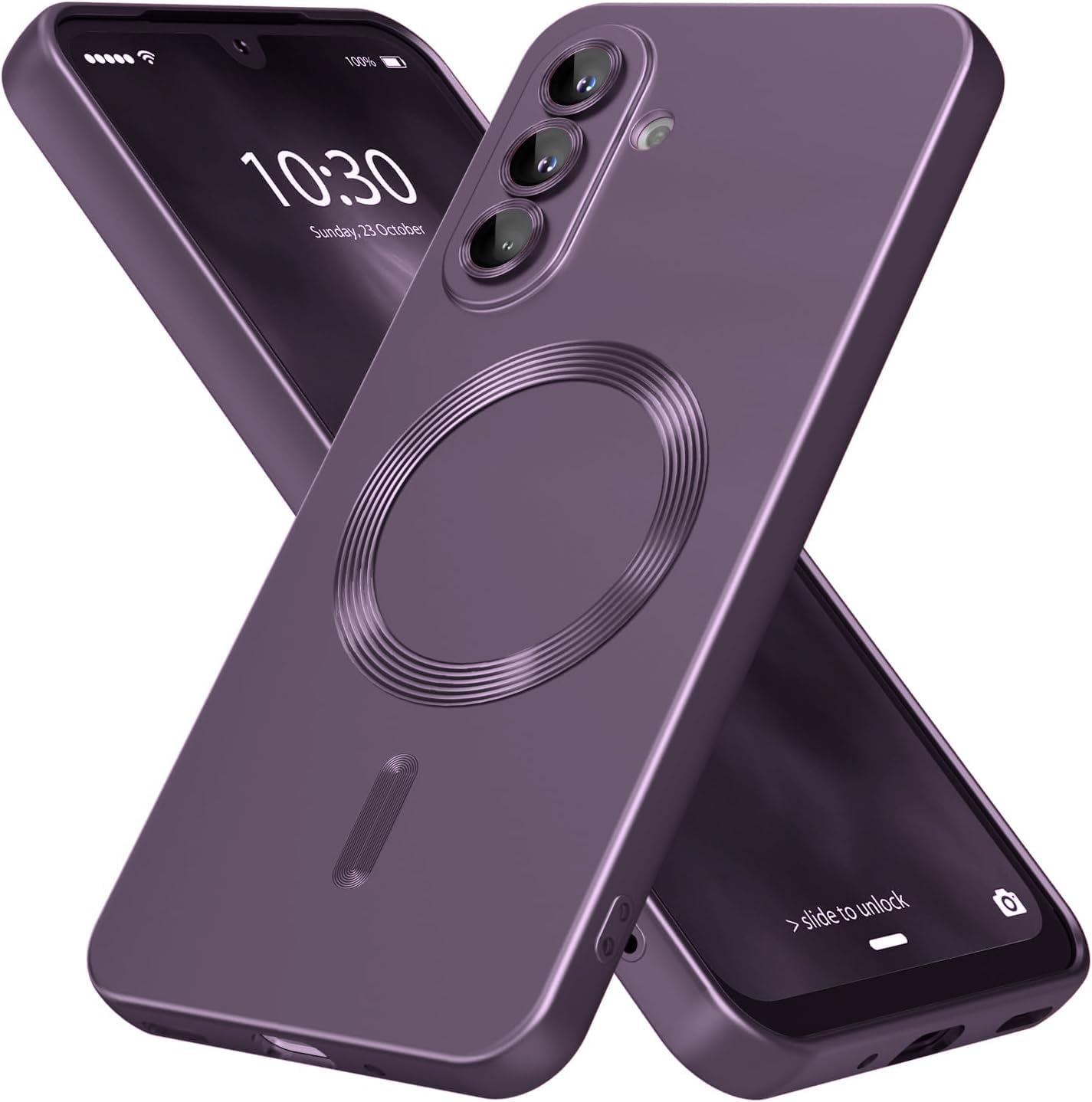 DIZORO Samsung A17 5g Case, Compatible with Mag Safe Back Cover, Matte Luxury Metallic Luster Flexible TPU Wireless Charging Shockproof Case with Camera Protector Lens (Silver) — Amazon image 26