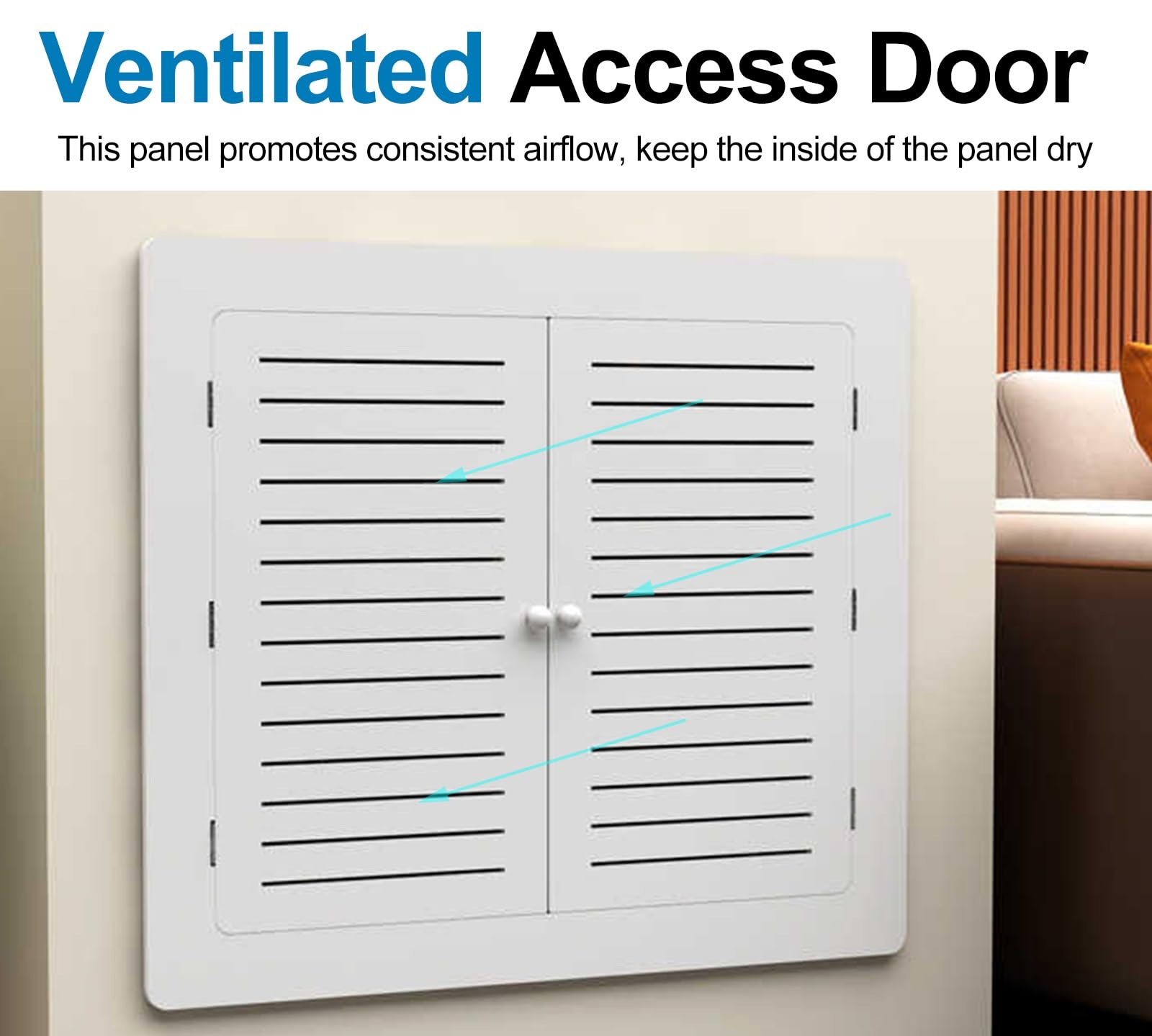 panel de acceso Panel de acceso grande para paneles de yeso, puerta decorativa de acceso para plomería doméstica, escotilla de servicio de inspección ventilada con rejilla(White,75x75cm/30x30in)