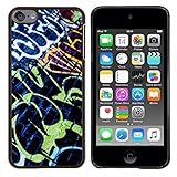 For Apple iPod Touch 6 6th Generation - Grafiti Street Wall Art Painting Neon Brick Case Cover Protection Design Ultra Slim Snap on Hard Plastic - God Garden -