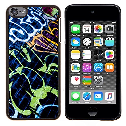 For Apple iPod Touch 6 6th Generation - Grafiti Street Wall Art Painting Neon Brick Case Cover Protection Design Ultra Slim Snap on Hard Plastic - God Garden -