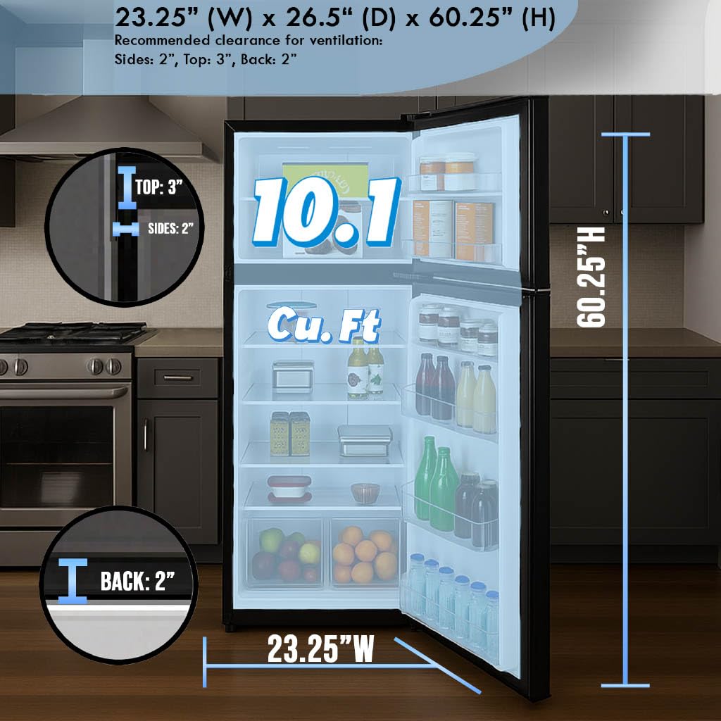Summit 24" Refrigerator, Refrigerator - Freezer, Energy Star, Black - Ff1087b on Fridge.com - View 5