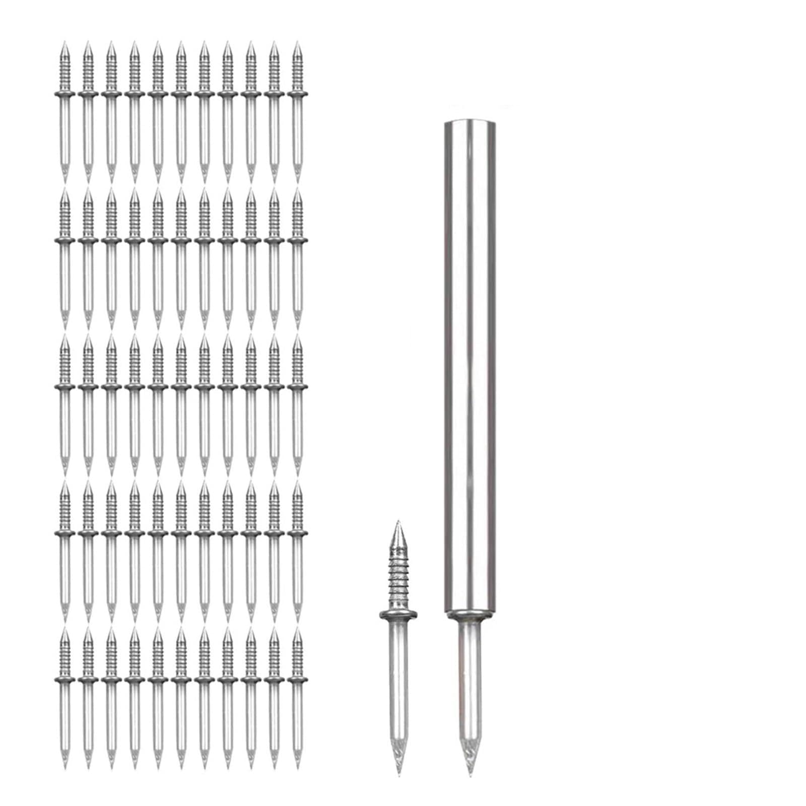 Dyyeuavt One Color 100-10Pcs Cement Nails No Trace Double-Headed Sheep Horn Set Sturdy Rustproof Carbon Steel For Skirting Line(101Pcs)