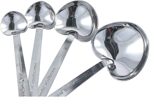 Miniatura 2 de Juego de 12 cucharas medidoras en forma de corazón, cucharas de acero inoxidable para café, azúcar, cucharas de cocina para hornear para desmalezar
