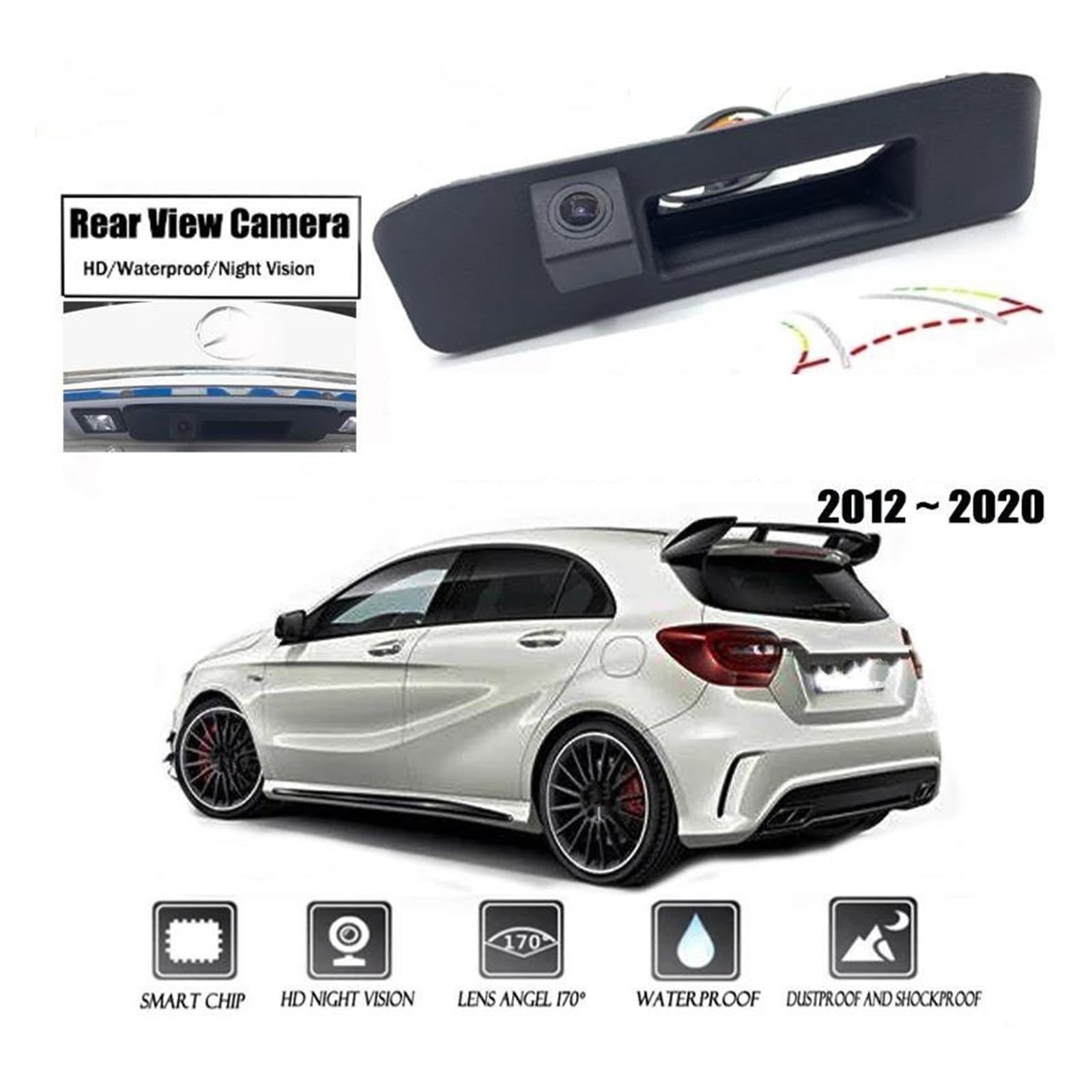 Zamiennik kamer przednich/tylnych do Mercedesa do Benz A W176 W177 A160 A180 A200 A220 A250 noc wodoodporna kamera cofania kamera cofania bagażnik widok z tyłu parking wodoodporna kamera cofania