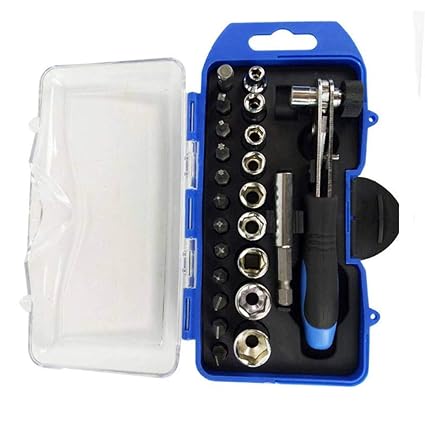 KEKEYANG 23Pcs Screwdriver Socket Combination Set,Ratchet Manual Wrench Socket Tools