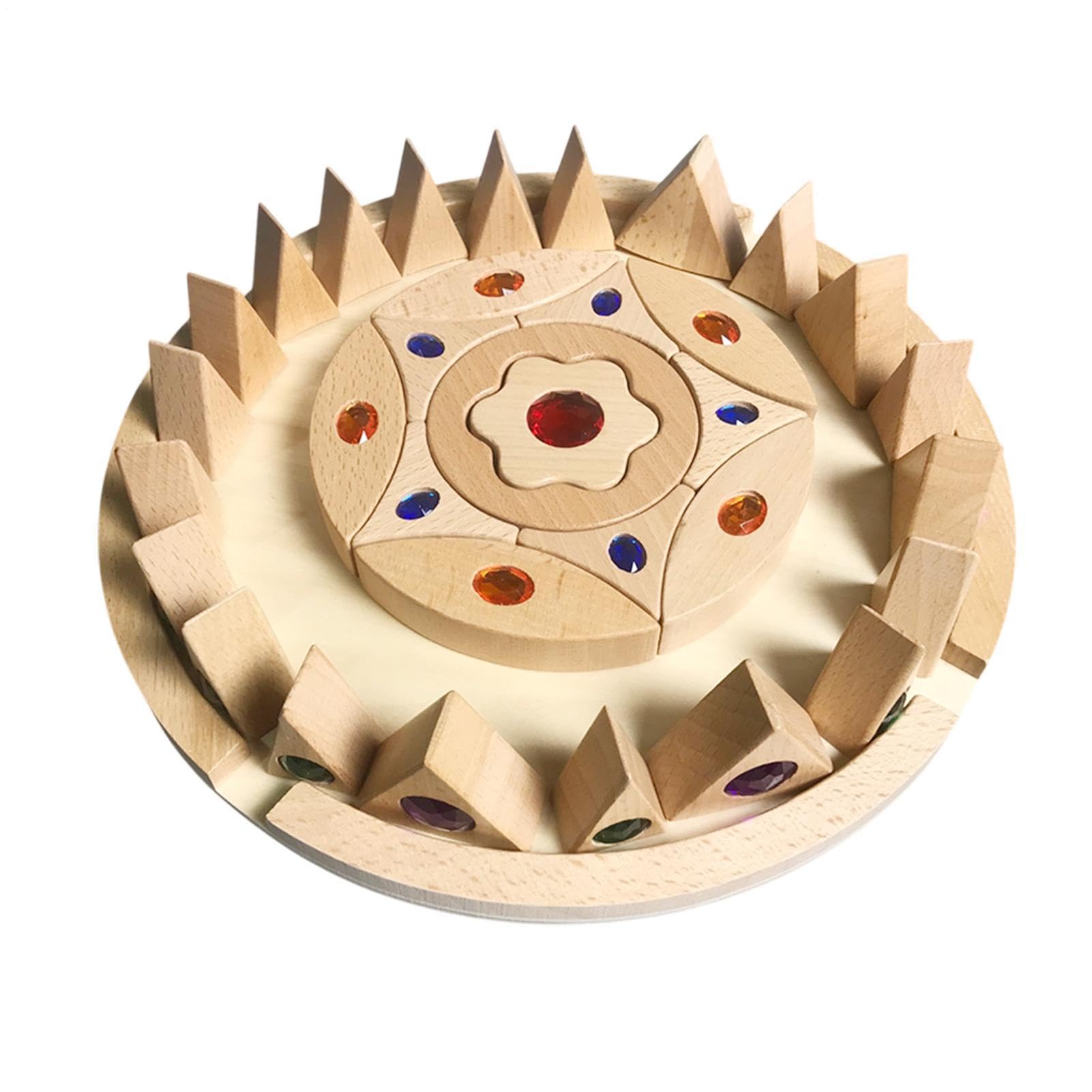 Bloques De Gemas Para Niños Apilamiento educativo creativo de madera | Bloques Apilables Arcoíris Para Desarrollo Temprano Creatividad Aprendizaje Preescolar Motricidad Fina Clasificació