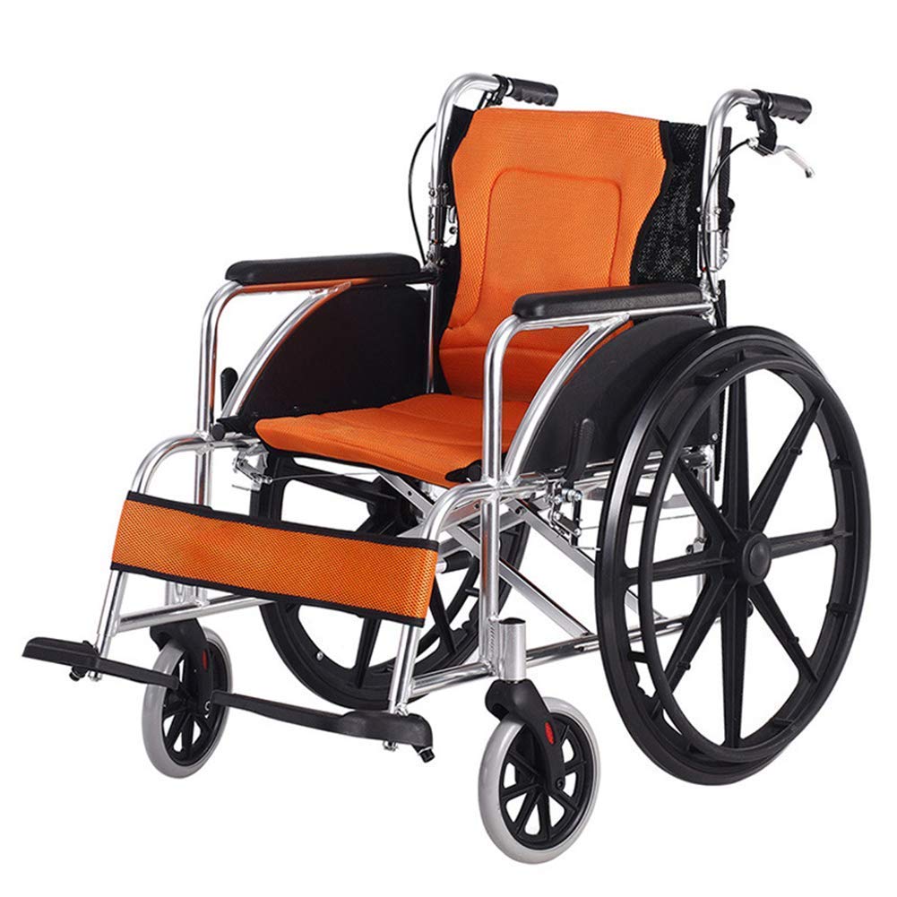 Amazon | 大人用軽交通用折りたたみ車椅子 4ブレーキ付き ポータブル