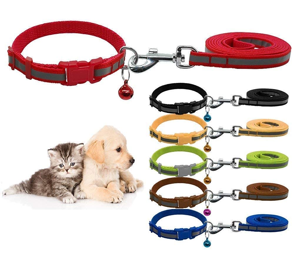 RvPawsReflective Leash Collar for Puppy Set with Bell for Cats and Dogs 10mm, Colour May Vary (B085HR8S79) Amazon Price History, Amazon Price Tracker