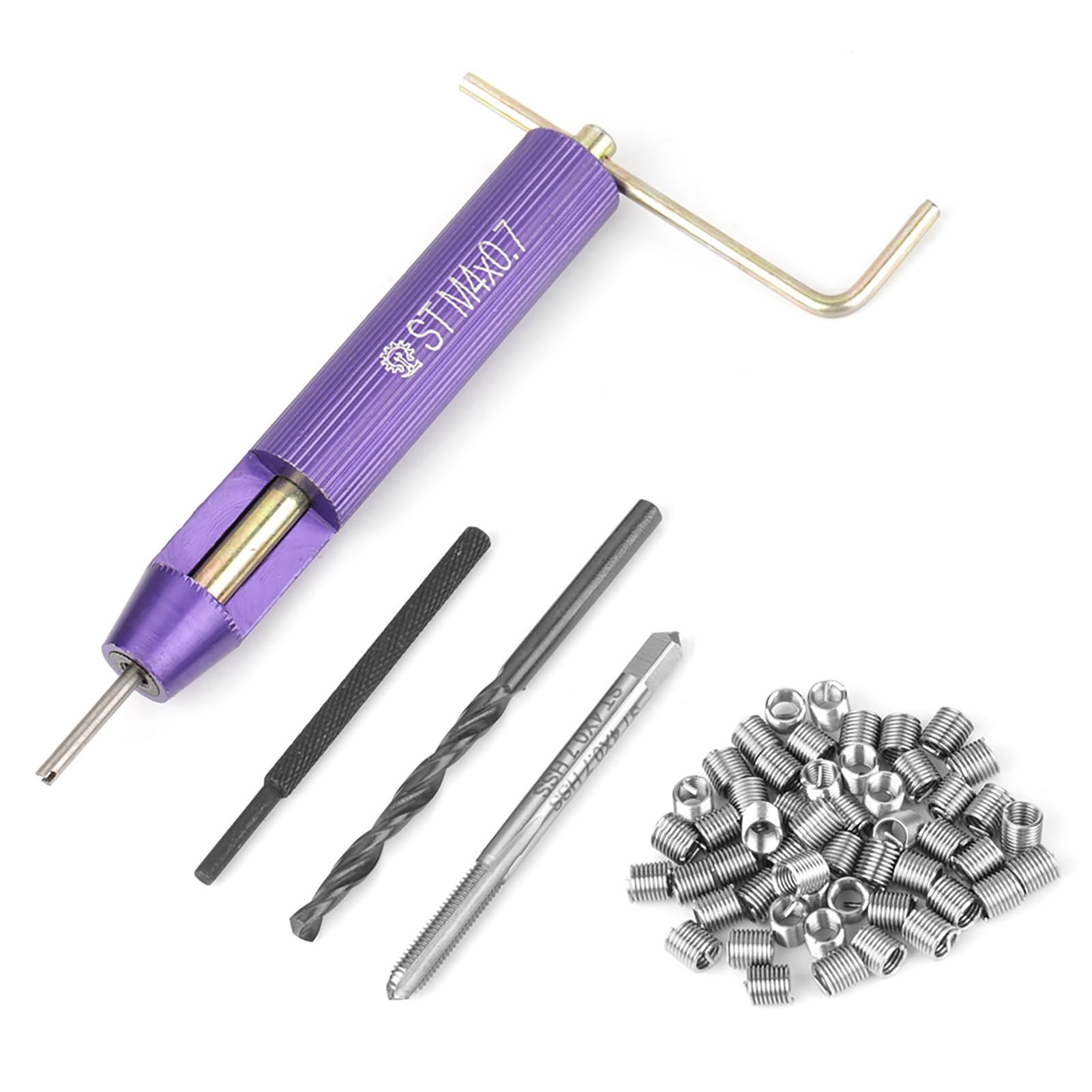 Kit di installazione per riparazione filettatura 50 pezzi Kit di acciaio inox tipo (M4 x 2D)