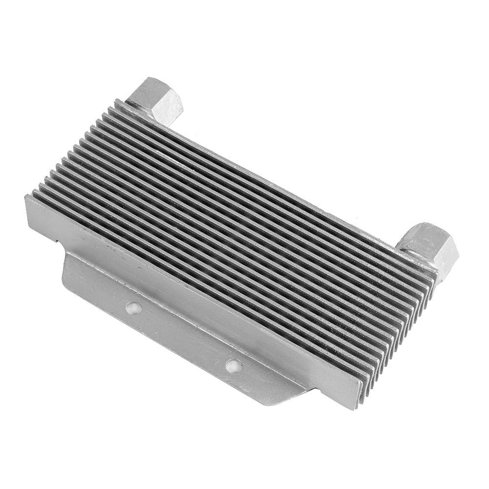 Radiatore radiatore olio motore in lega di alluminio argento, radiatore olio universale per moto, radiatore olio ad alte prestazioni a 15 file con filettatura interfaccia 12x1,25