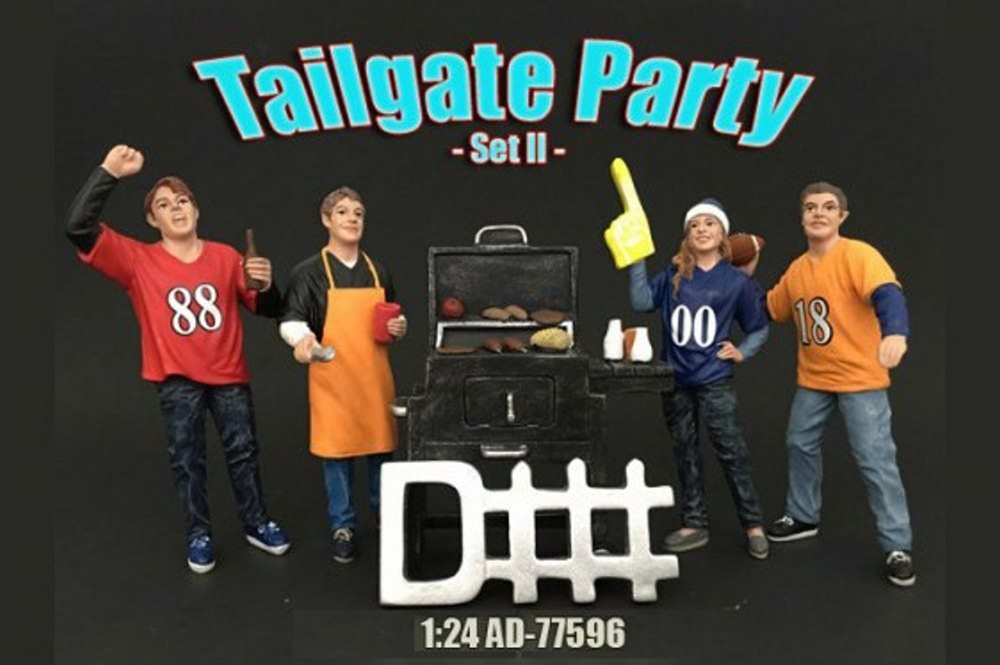 American Diorama Four Figure Tailgate and Barbeque Set - 77596 1/24 Scale Diecast Model Toy Car-picture-32