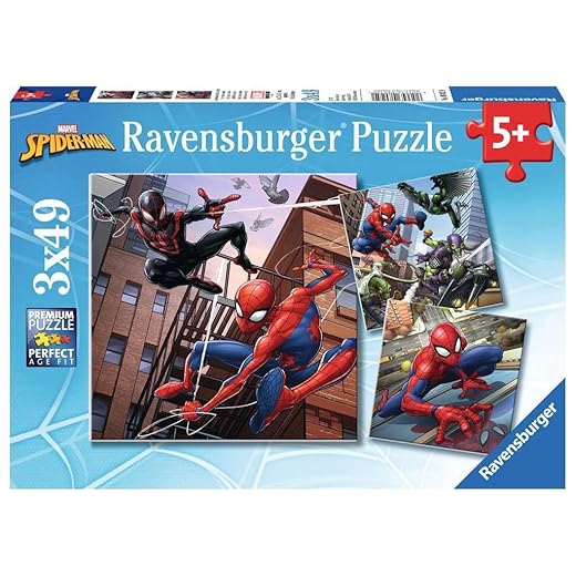 Ravensburger 80250 Puzzel Spiderman In Actie - Drie Puzzels - 49 Stukjes - Kinderpuzzel
