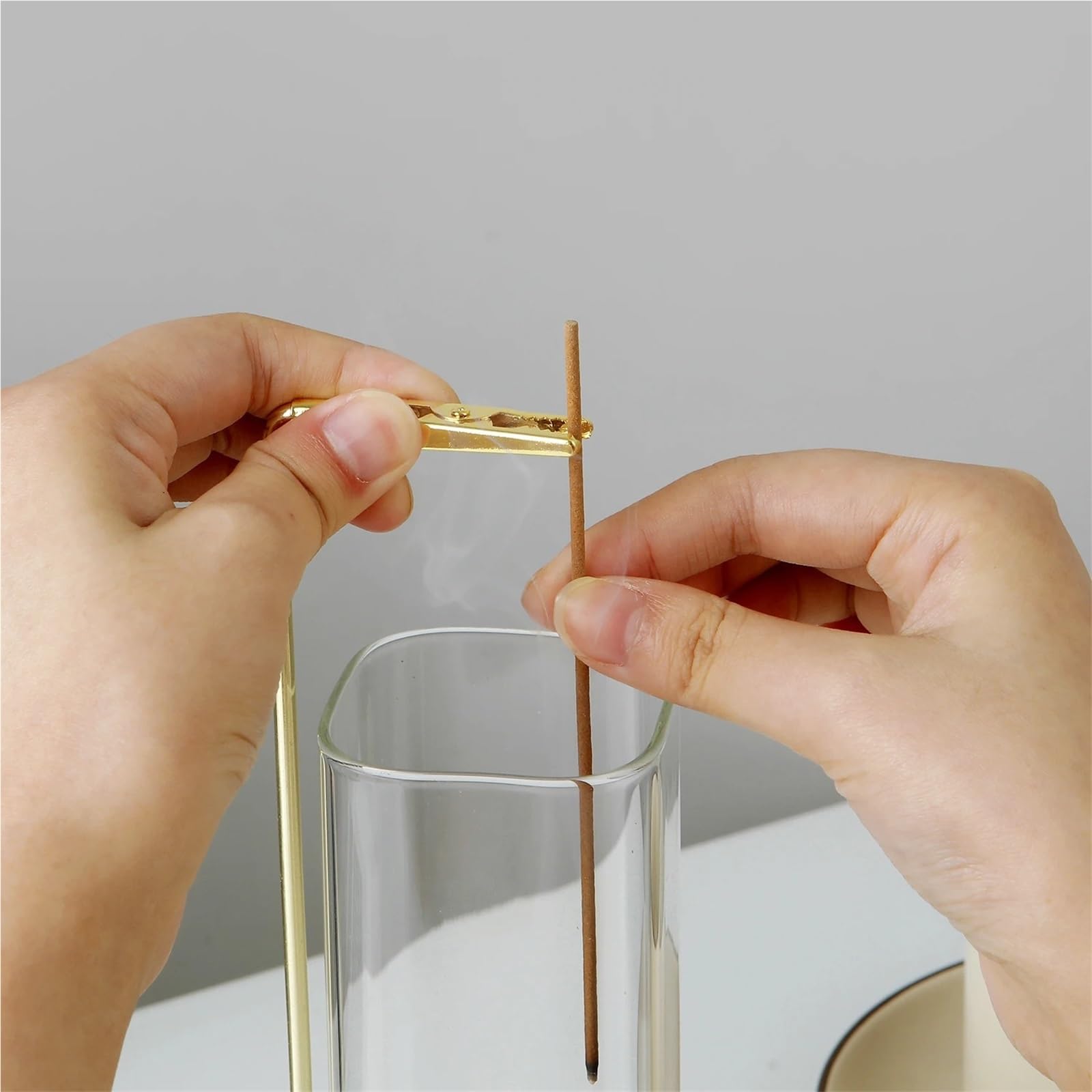 1Pcs Incense Holder for Sticks with Glass Ash Catcher Anti-Ash Flying Burner for Yoga Home Decor für Meditation/Yoga