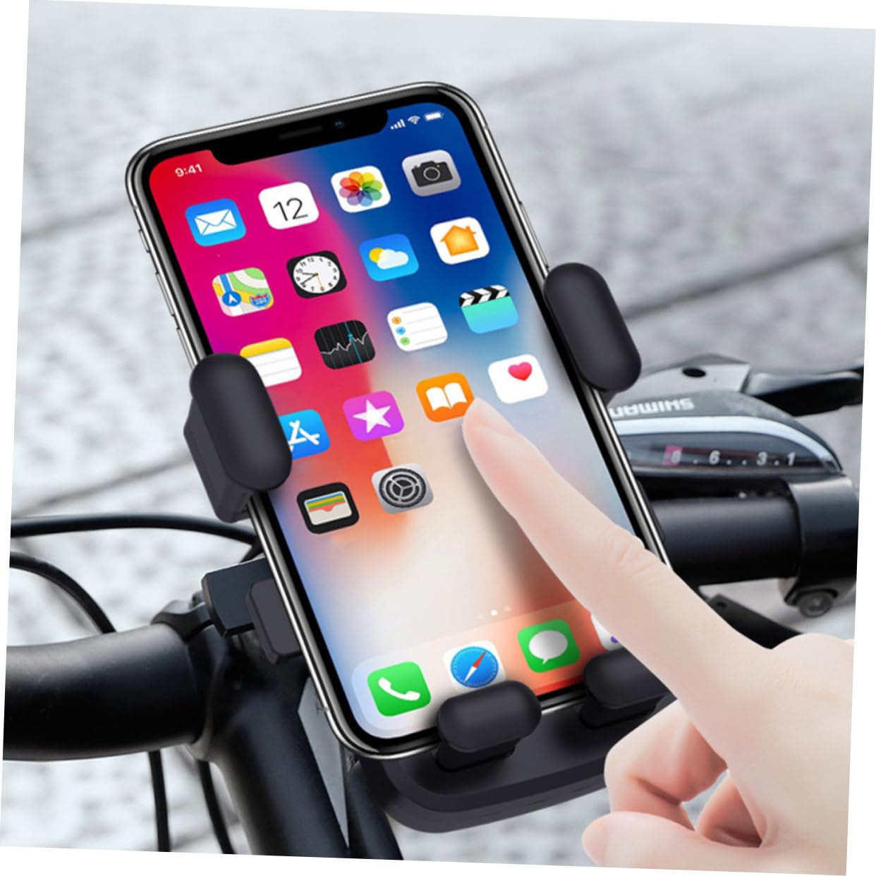 ULTECHNOVO 3 Pezzi Supporto Per Cellulare in Silicone Abs Supporto Girevole Per Smartphone Per Bici