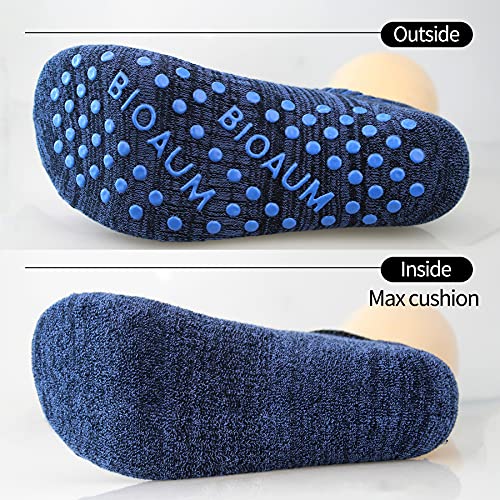 BIOAUM Feminino Meias de Ioga para – 6 Pares de Almofada de Algodão Antiderrapante Chinelo Meias Hos