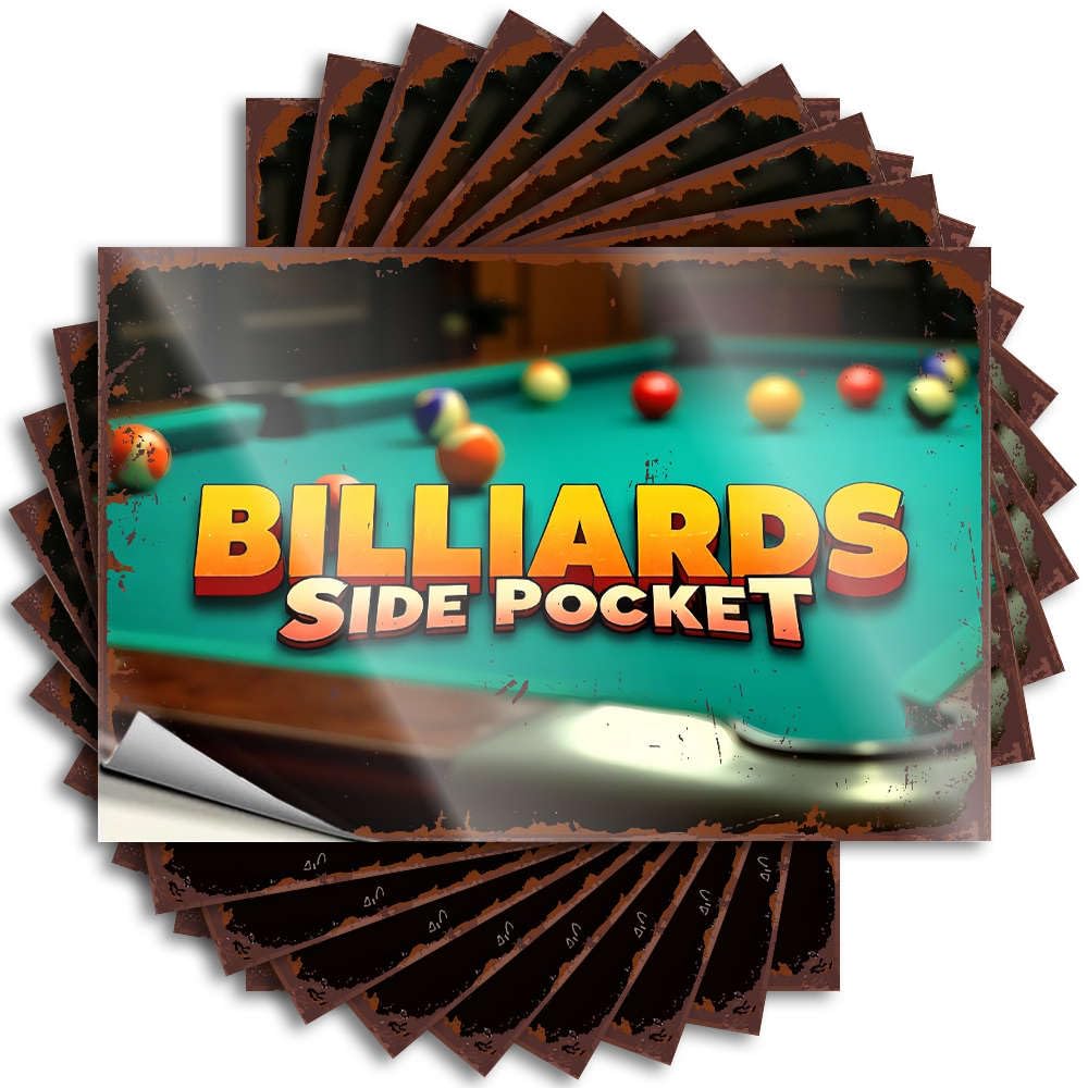 Fzfn Colour Saying Tiny, Paw Cover Billiards Side Pocket: A Must-Have Game! | Lake Life Decor(12X18cm)