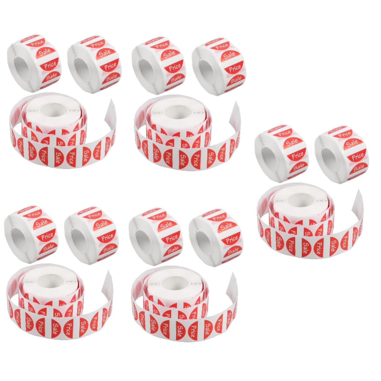 ULTECHNOVO 15rotoli Etichette Prezzo Adesive Per Supermercati e Negozi Al Dettaglio Stickers Circolari Per Prezzi Adatti Per Piccole Attività e Vendite