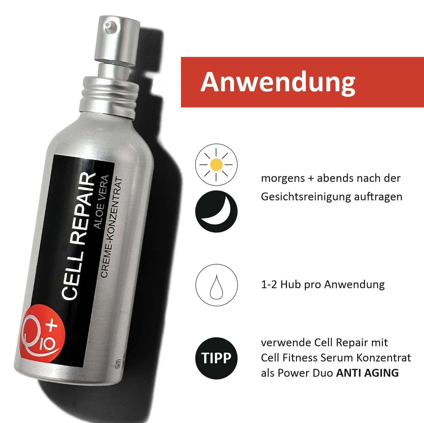 Cell Repair – Anti-Aging Creme mit Q10+ (50-fach dosiert), Dermaxyl CL, Retinol & Ceramiden – regenerierend, straffend, feuchtigkeitsspendend – vegan, dermatologisch getestet – 100ml