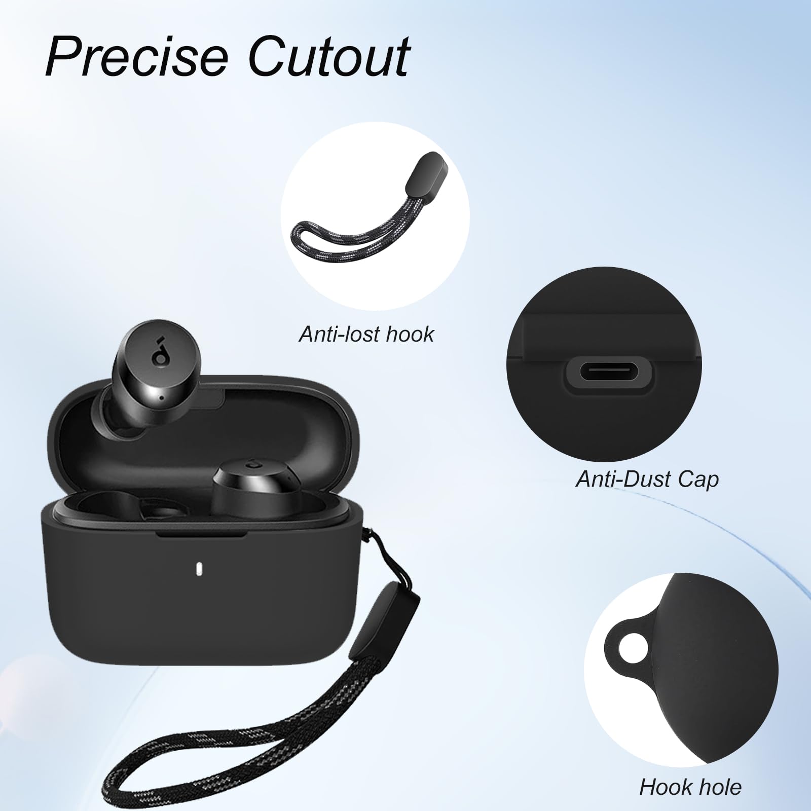 KZIOACSH Silicone Case for Anker soundcore A20i - Image 3
