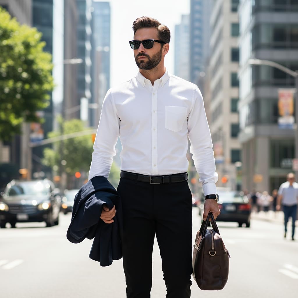 Cotton King Mens Shirts | 100% Cotton Long Sleeve Shirts for Men | Button Down Shirt Men | Oxford Mens Dress Shirt - Image 3