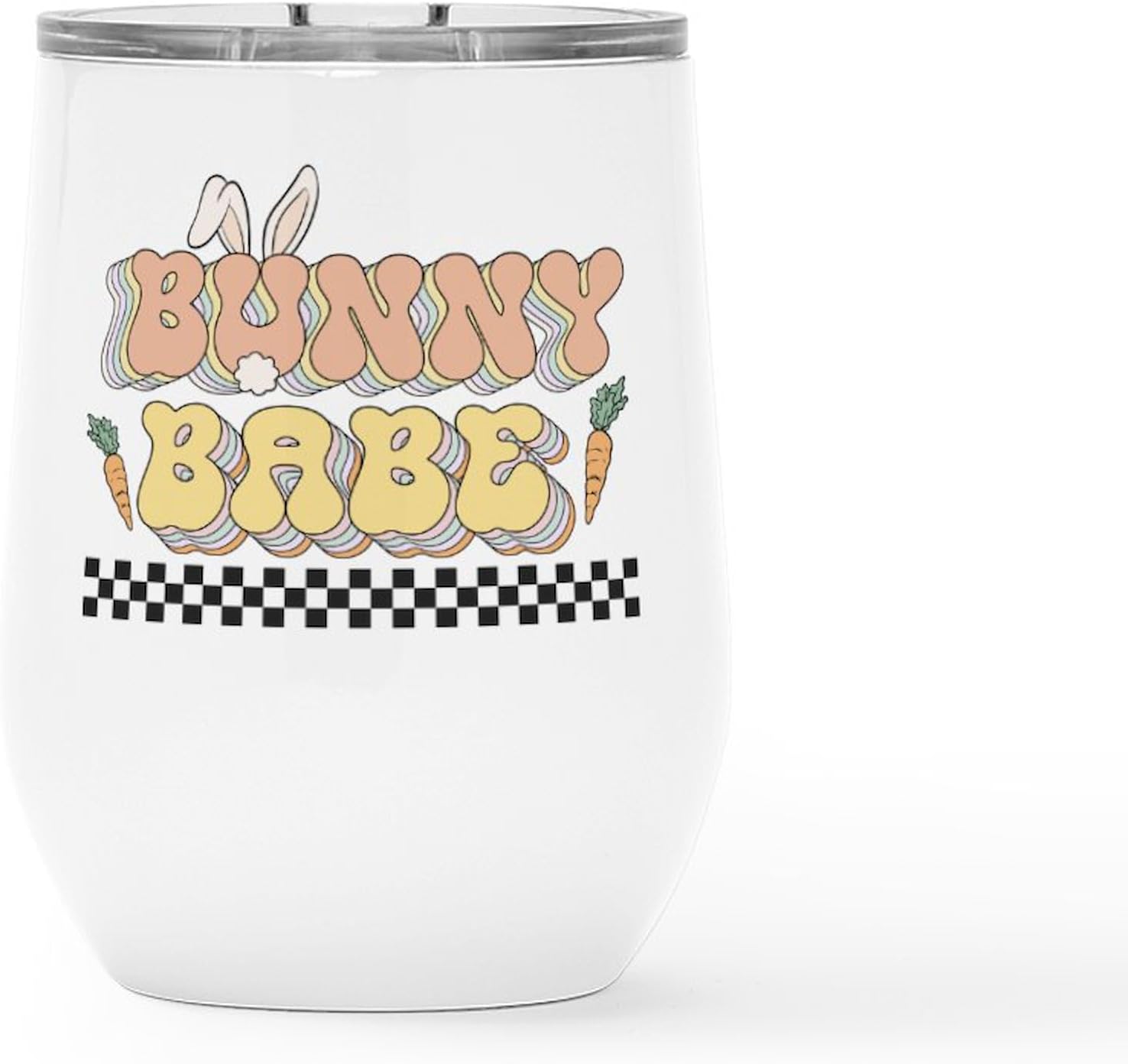 CafePress Easter Bunny Babe Insulated Wine Tumbler 12 oz