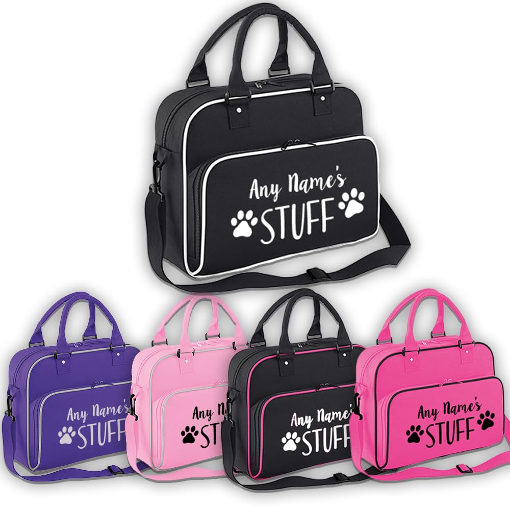 Spoilt Rotten Pets Colour Choice Dog Puppy Zipped Bag Personalised With Any Name or Wording 'Stuff'' Holdall, Grooming Pet Accessory Storage Shoulder or Handbag