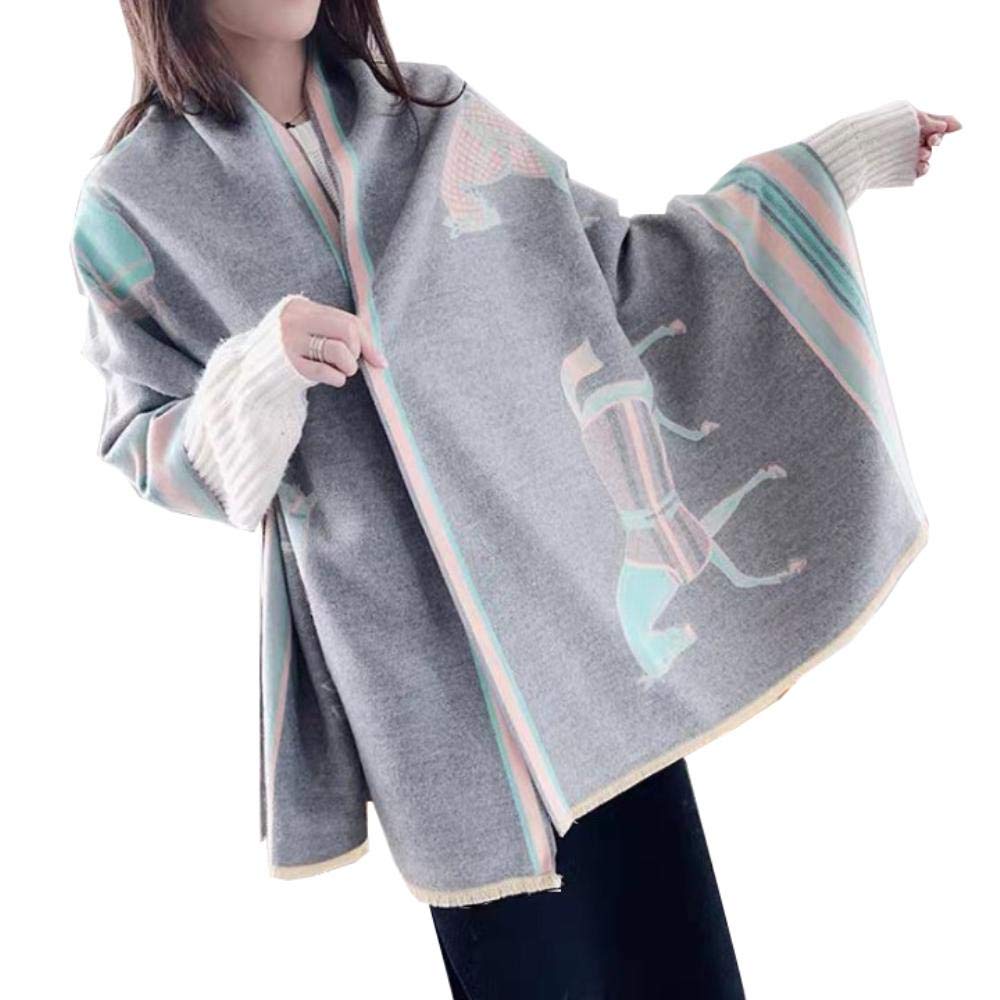 Scarfs for Women Pashmina Silky Shawl Wrap for Evening Dressing Horse Scarf Blanket Open front Poncho Cape Cardigan