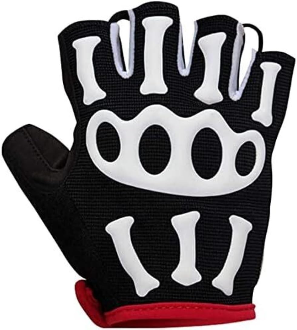 Guantes de jardinería, Guantes de Motocicleta, Tela Lycra Resistente y Duradera, Guantes Blancos Negros, for Ciclismo(S)