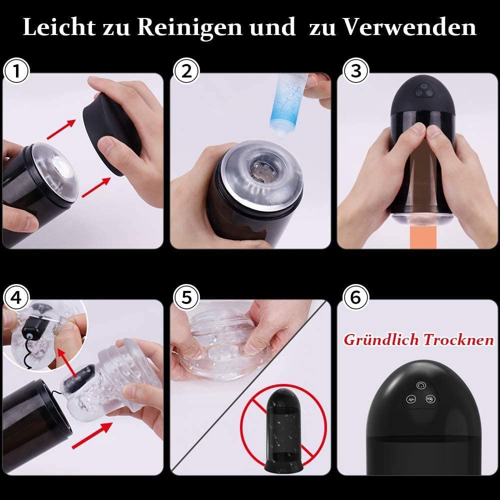 Tazza Per Masturbatore Automatico Per Sesso Orale Con 4 Modalità Di Aspirazione E 10 Modalità Di Vibrazione, Sesso Elettrico Giocattoli Erotici Per Uomini, Con Vibrazione Aspirante