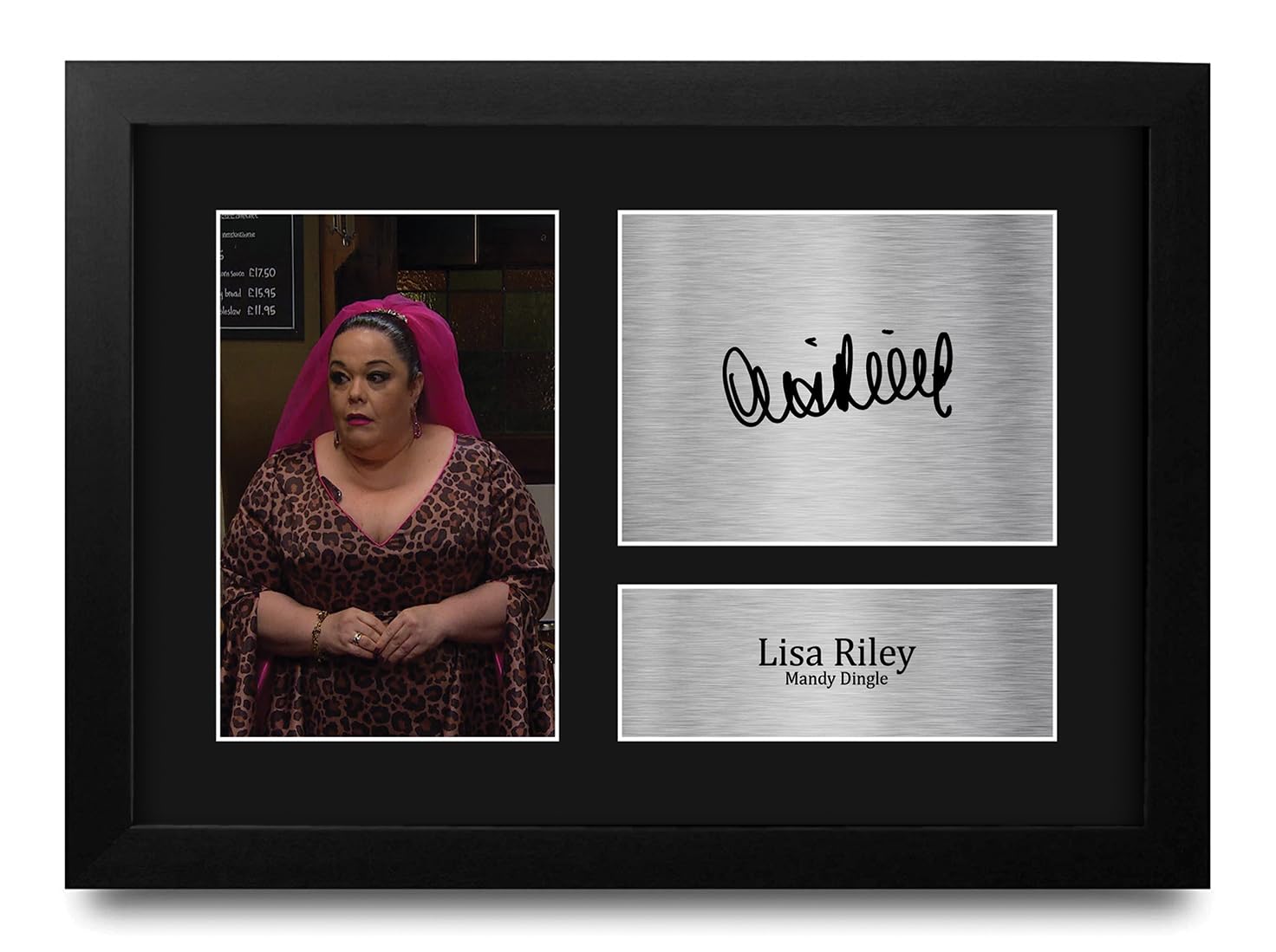 HWC Trading Lisa Riley Emmerdale Mandy Dingle Gifts Printed Signed Autograph Picture for TV Show Fans - A4 Framed