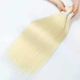 Blonde Braiding Hair Pre Stretched 26inch 3 Packs Braiding hair Extensions Synthetic Crochet Braids, Hot Water Setting Professional Soft Yaki Texture. (26inch(3Packs),613)