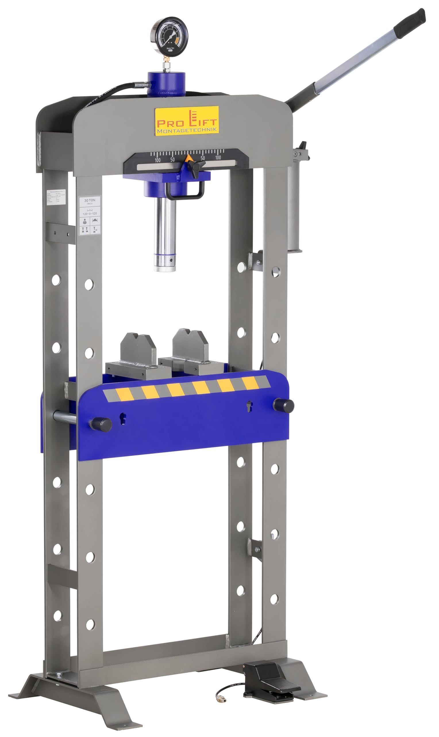 Werkstattpresse 30t Hydraulik-Presse manuell + pneumatisch Industriepresse geschweißte Ausführung Werkstatt Zylinder verschiebbar Pneumatikpresse