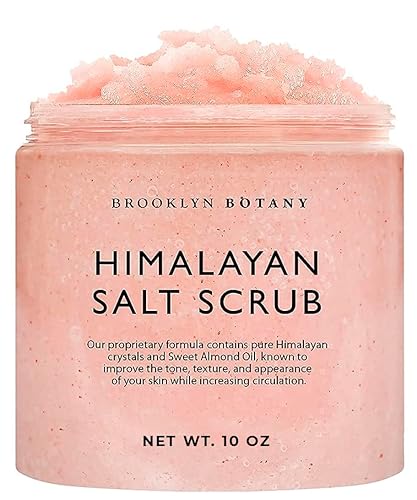 Brooklyn Botany - Exfoliante del Himalaya para el cuerpo y los pies, exfoliante hidratante 100% natural para eliminar la piel muerta, con aceite de