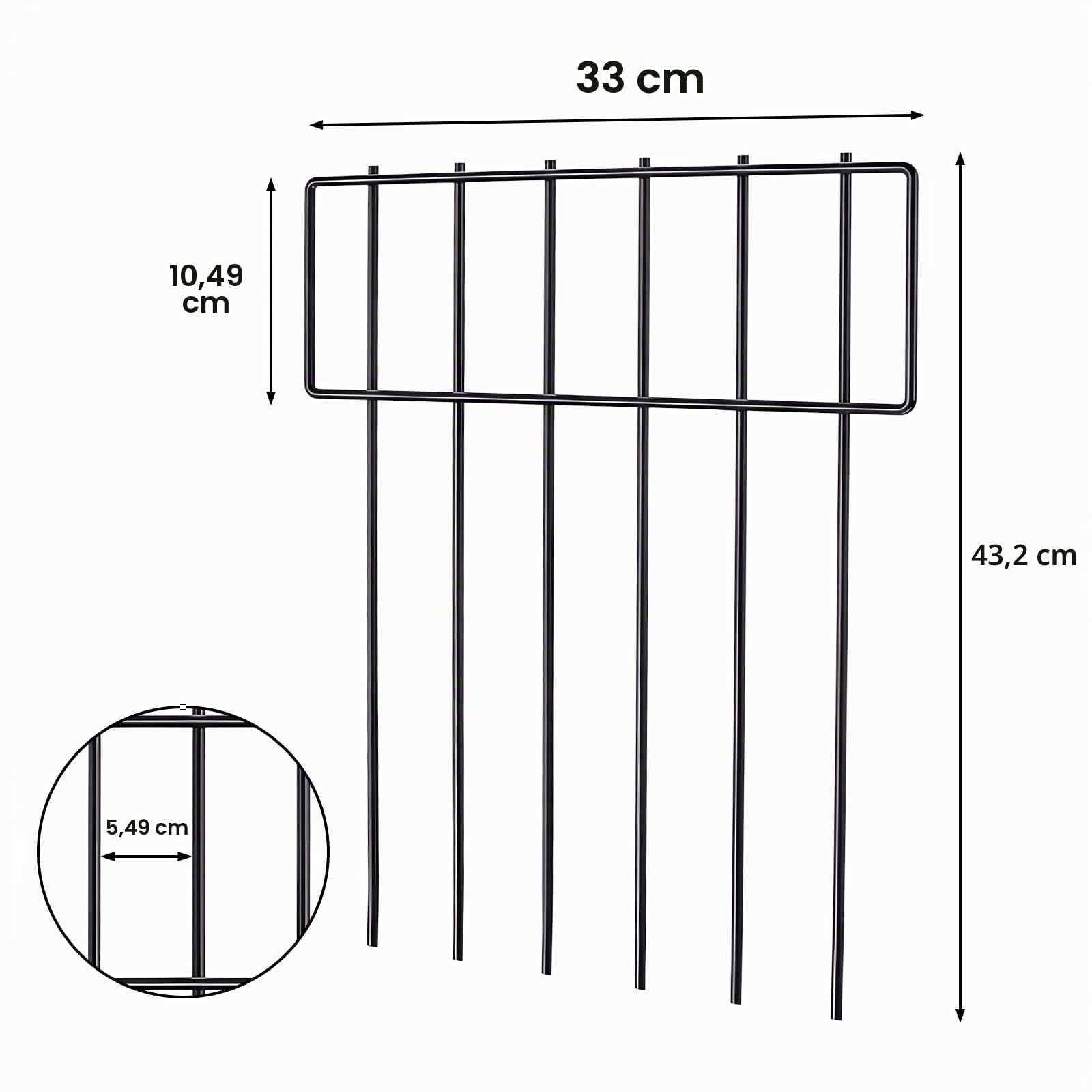 25 Stück Tierbarriere Zaun für Garten, Dekorativer Gartenzaun aus rostfreiem Metalldraht, Kein-Graben-Zaun für Hunde Kaninchen, Tierabwehr Zaun für Terrasse Hof Garten 43 cm Höhe