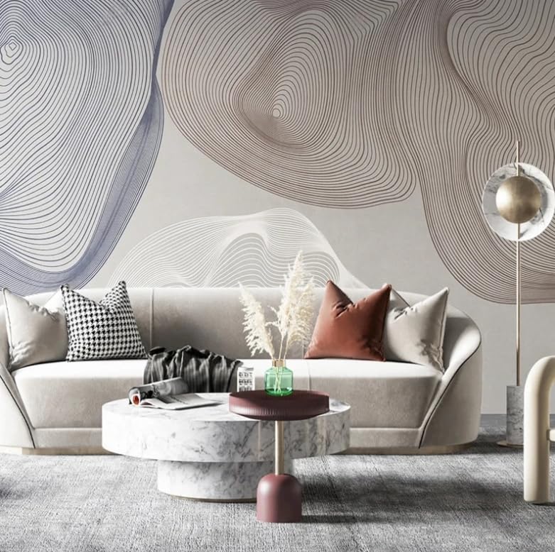Papier peint photo lignes modernes mural 400x280 cm artistique pour chambre et salon