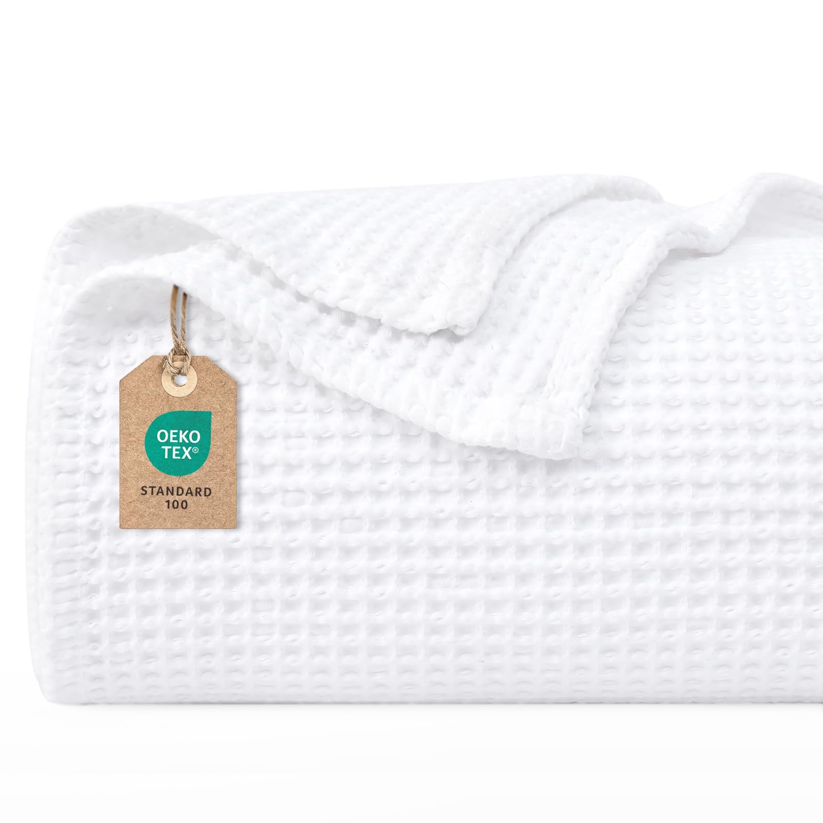 PHF 100% Baumwolle Waffel Kuscheldecke, Vielseitige Leichte Wohndecke