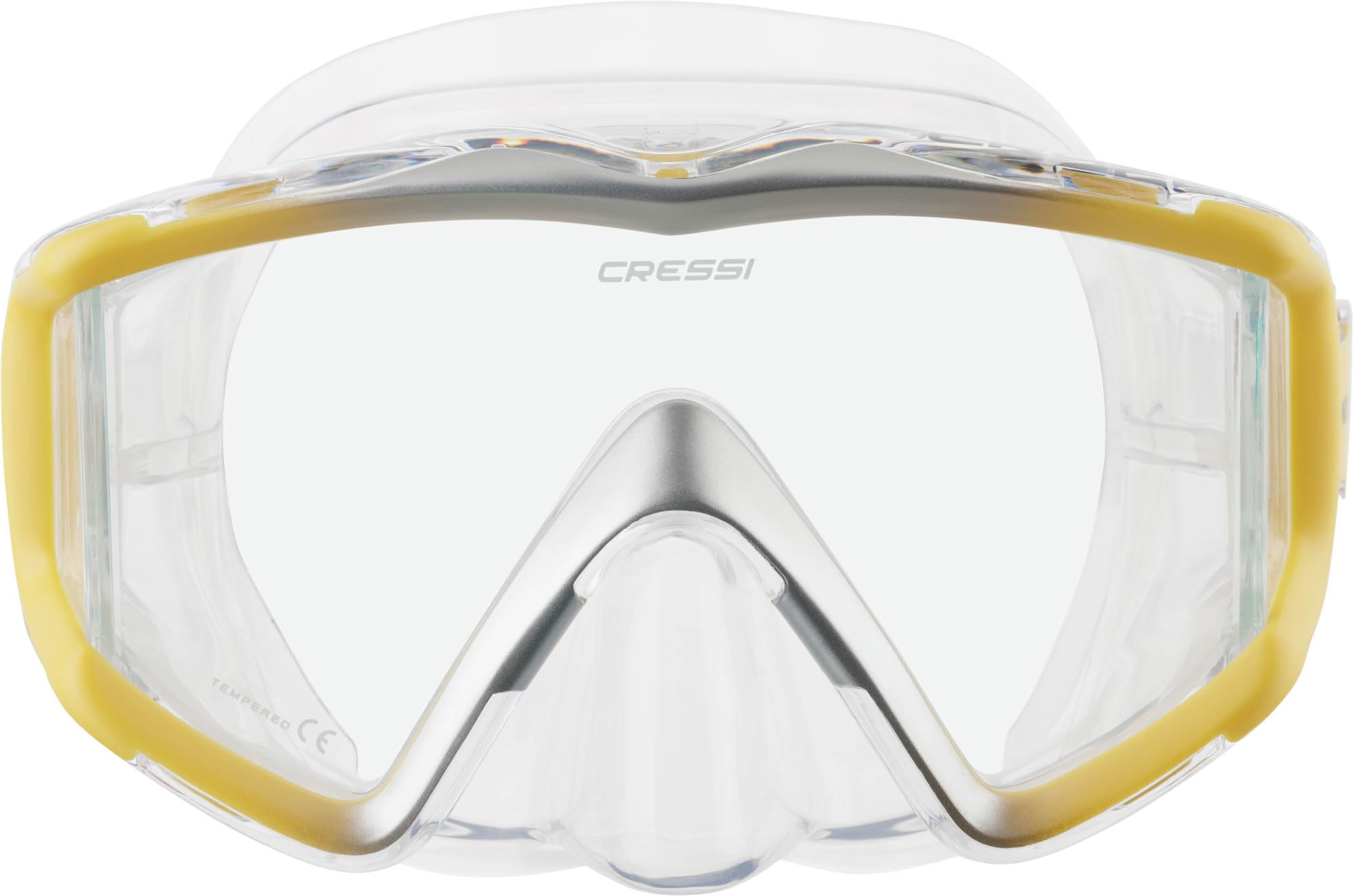 Cressi Liberty Triside Mask -Máscara Panoramic de 3 Cristales para Buceo, Apnea y Snorkel, Talla Única, Unisex Adulto