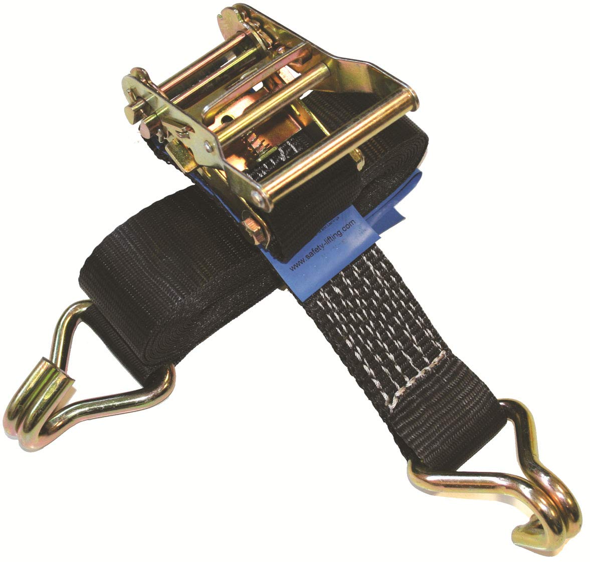 2000kg Black Ratchet Lashing Tie Down Restraint Cargo Lorry Straps with Claw Hooks (6mtr)