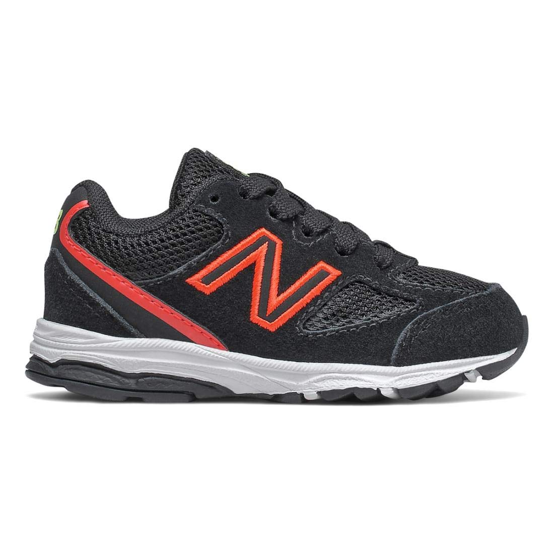 New Balance Kid's 888 V2 Lace-up Running Shoe, Black/Neo Flame, 2 X-Wide Infant