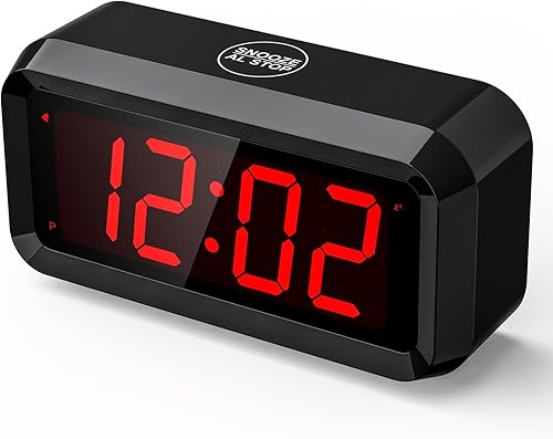 Reloj despertador, reloj despertador digital para dormitorios, reloj a pilas, 3 brillo ajustable, pantalla LED de 1.2 pulgadas, 1224 horas, Reloj despertador, reloj despertador digital para dormitorios, reloj a pilas, 3 brillo ajustable, pantalla LED de 1.2 pulgadas, 1224 horas,