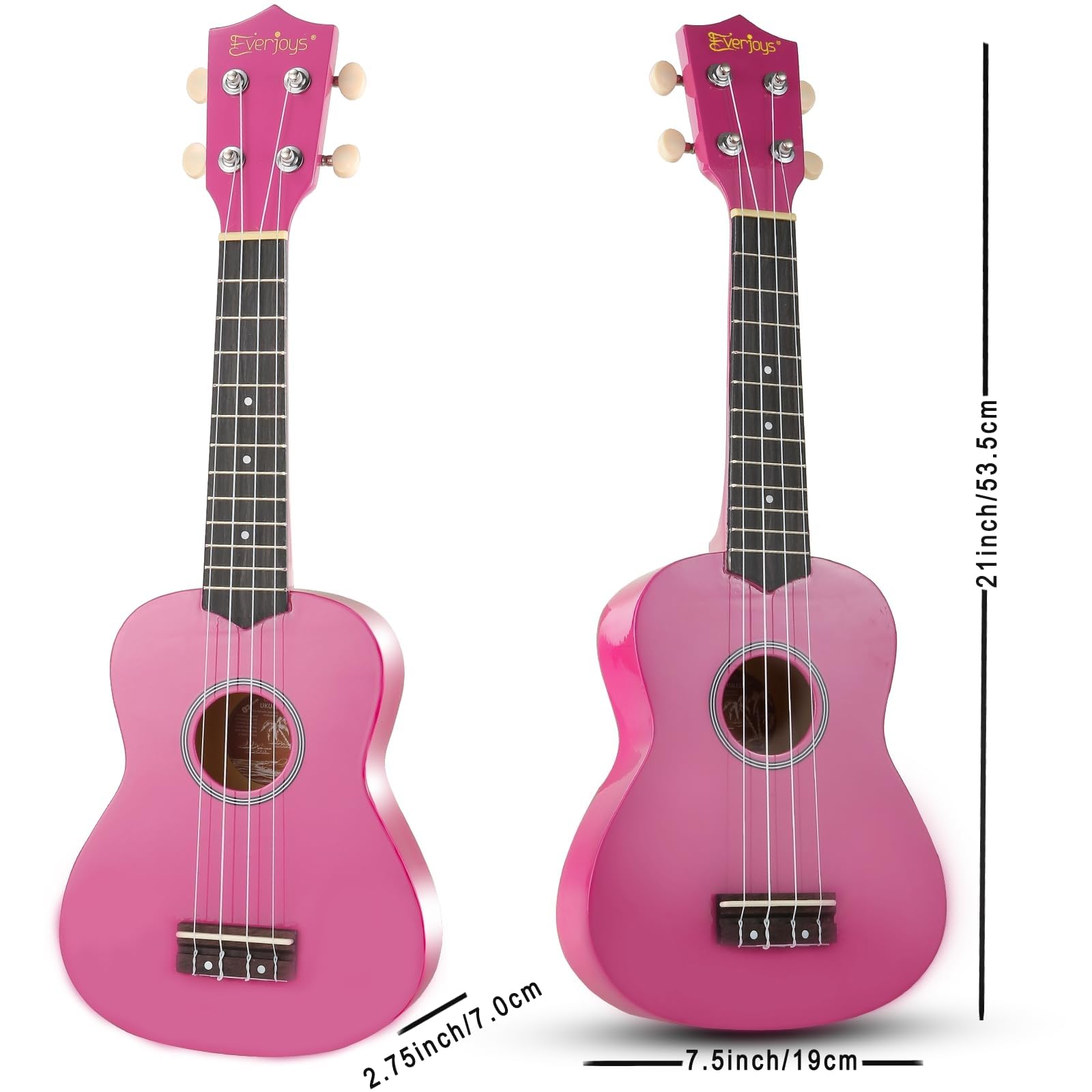 Sopran-Ukulele Anfängerset für Kinder Erwachsene Studenten mit kostenlosem Online-Unterricht 21 Zoll Ukelele Gig Bag Strap String Stickers Pick Poliertuch, Rainbow Series Ukulelen
