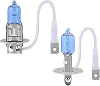 Vista 26 de Bombilla halógena H1 para faros delanteros, 5000 K, luz súper blanca, reemplazo de larga vida útil P14.5S 12V/55W (H1, 2 unidades)